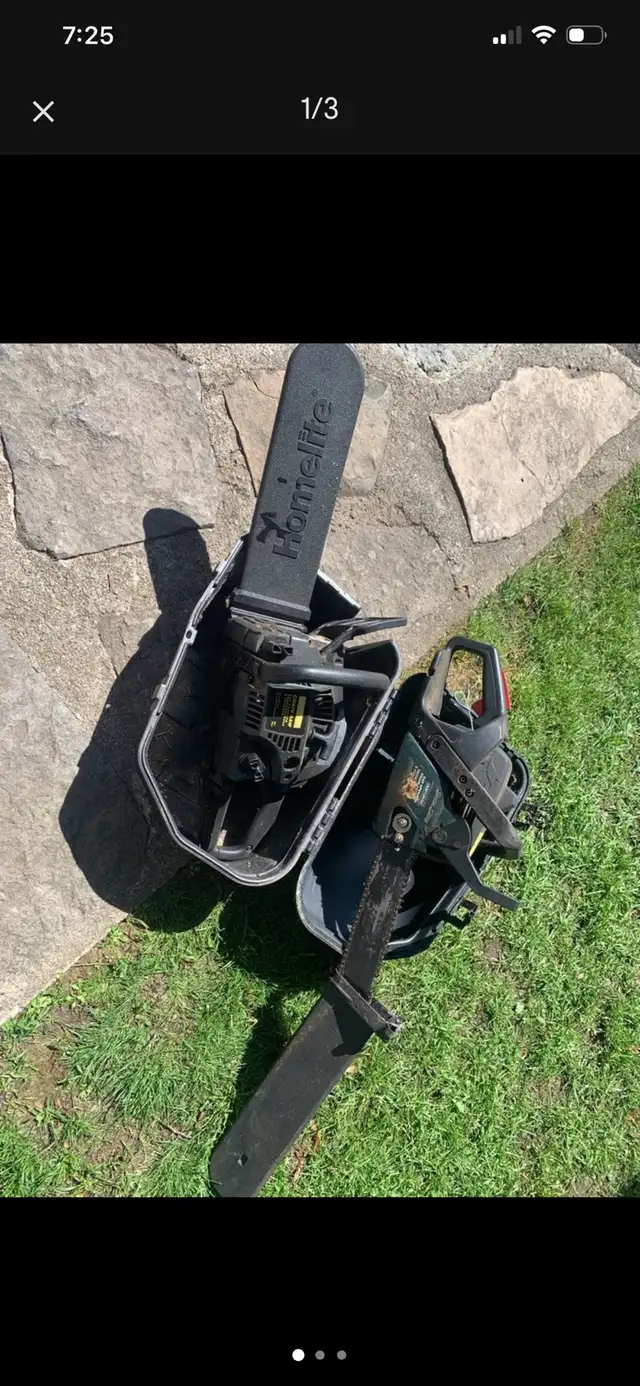 2 chainsaws
