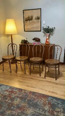 Mid century. Table teak teck / 4 chaises vintage métal   bois / - Photo 7