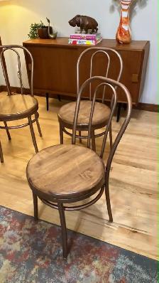 Mid century. Table teak teck / 4 chaises vintage métal   bois / - Photo 8