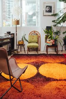 1970s Shag Rug  | 100% Wool | Conversation Pit / Space Age Vibes - Photo 2