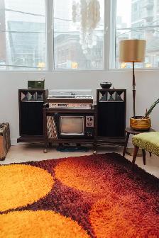 1970s Shag Rug  | 100% Wool | Conversation Pit / Space Age Vibes - Photo 5