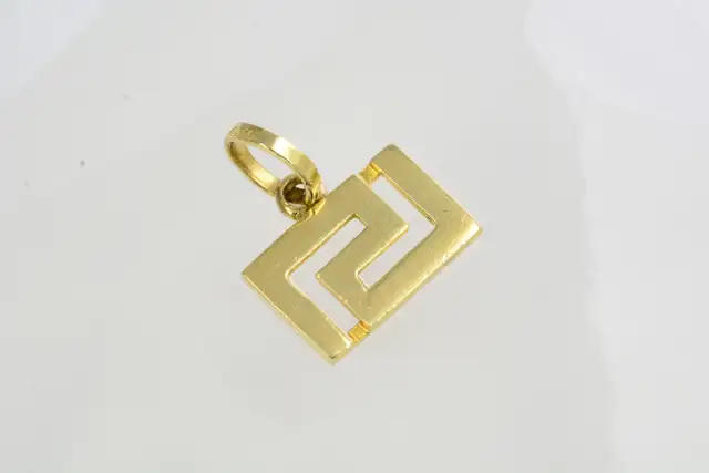 14K GREEK MEANDER PENDANT