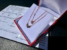 #835 10k Rose Gold Brown & Black Diamond Chevron Necklace 16-18" - Photo 5