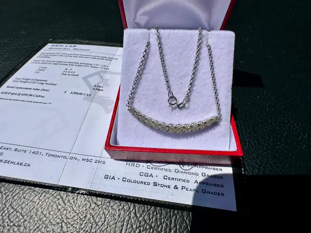 #822 - 14kt White Gold, .40ct Diamond Necklace 18-20"