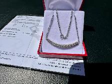 #822 - 14kt White Gold, .40ct Diamond Necklace 18-20"
