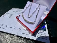 #822 - 14kt White Gold, .40ct Diamond Necklace 18-20" - Photo 3