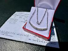 #822 - 14kt White Gold, .40ct Diamond Necklace 18-20" - Photo 5