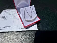#822 - 14kt White Gold, .40ct Diamond Necklace 18-20" - Photo 6