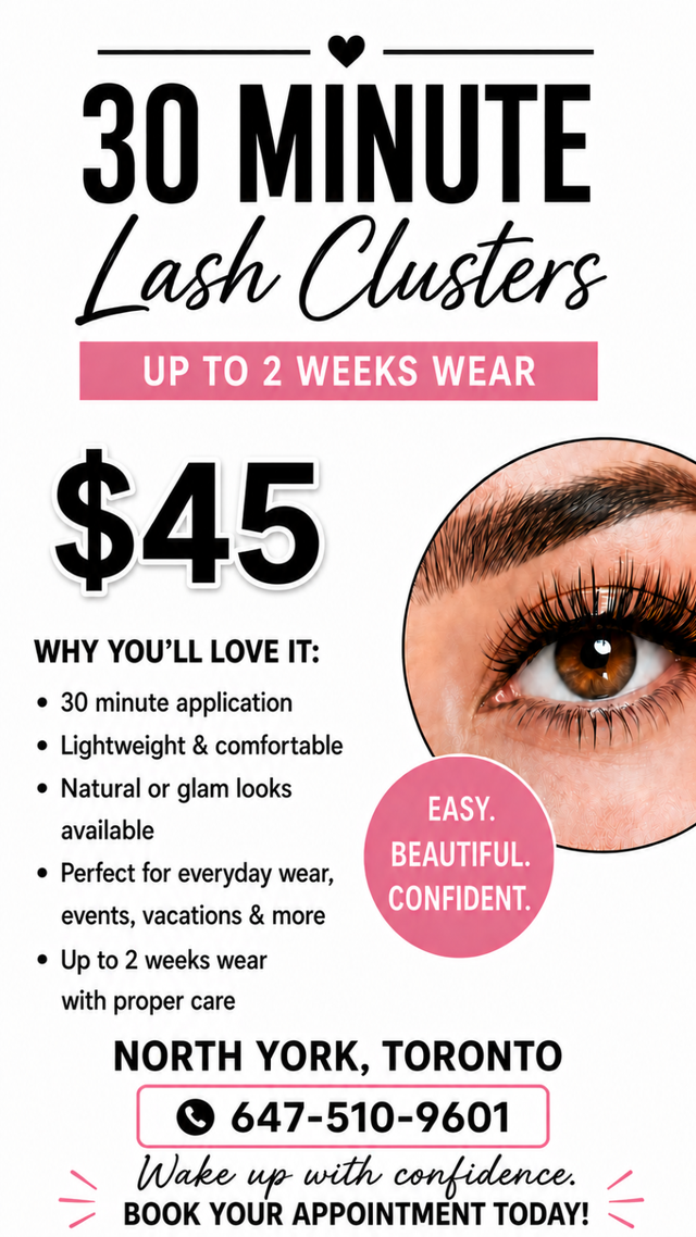 Get your lashes done - 30 Min Lash Clusters