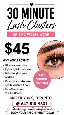 Get your lashes done - 30 Min Lash Clusters
