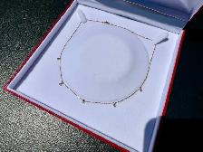 #812 - 14kt Yellow Gold, 1/4ct Diamond Necklace, 16-18"