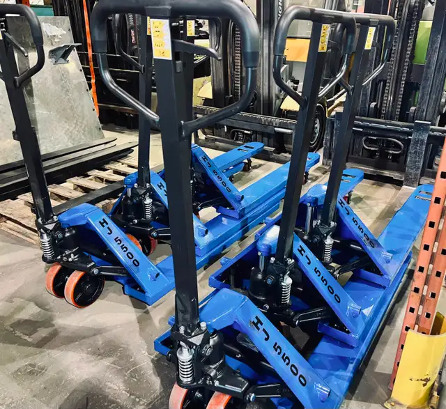 NEW INDUSTRIAL PALLET JACK, 5500 LB. 1  YEAR WARRANTY.