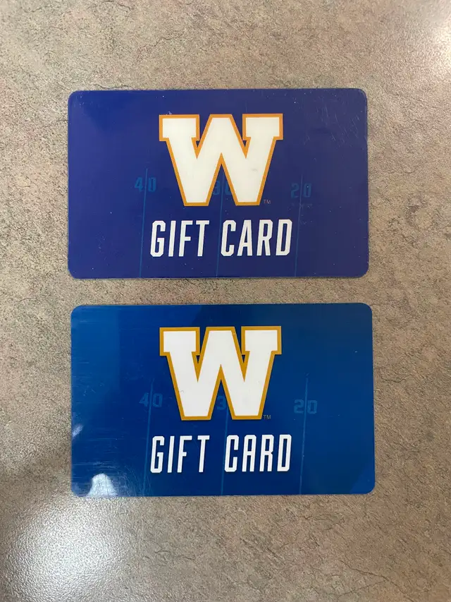 $265.00 Winnipeg Blue Bombers Store Gift Card. Will take $230!!