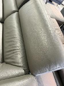 Grey leather 3 piece sectional with power seat - Photo 4