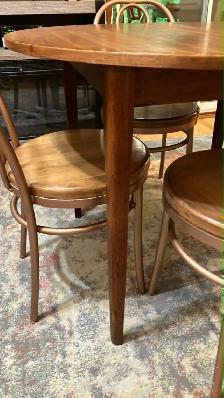 Mid century. Table teak teck / 4 chaises vintage métal   bois / - Photo 3