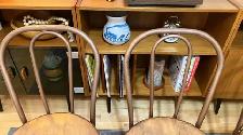 Mid century. Table teak teck / 4 chaises vintage métal   bois / - Photo 6