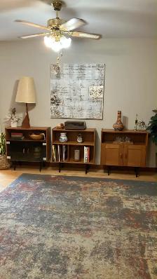Mid century. Table teak teck / 4 chaises vintage métal   bois / - Photo 9