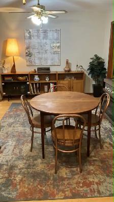 Mid century. Table teak teck / 4 chaises vintage métal   bois / - Photo 10