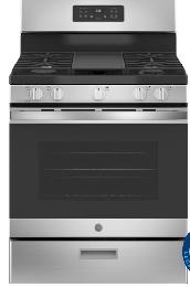 GE 30' Gas Freestanding Range with Broil Drawer Stainless Steel