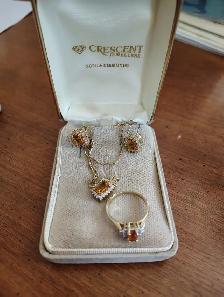 Citrine set (earrings,necklace,ring)