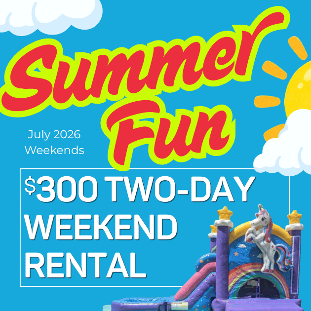 TWO-DAY WEEKEND BOUNCY CASTLE RENTAL  JULY SPECIAL