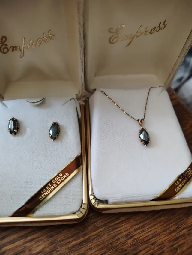 10 KT Black Onyx Earrings and Necklace
