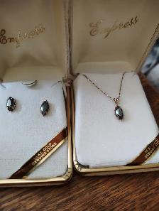10 KT Black Onyx Earrings and Necklace