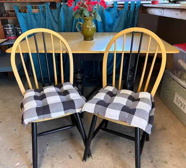 Rustic Gate Leg Table With Two Chairs