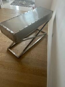 Modern Chrome Console Table – $250 - Photo 3