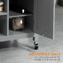 Kitchen Island, Compact Kitchen Cart on Wheels with Open Shelf - Photo 6