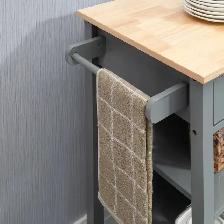 Kitchen Island, Compact Kitchen Cart on Wheels with Open Shelf - Photo 7