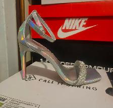 Metalic high heel sandals