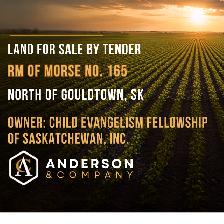 LAND TENDER:  RM of Morse #165 - 5km N of Gouldtown, SK