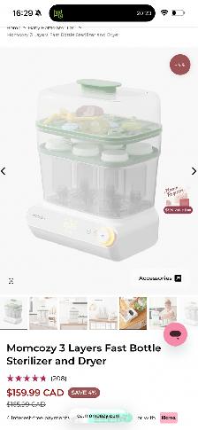 Momcozy BS01 Bottle Sterilizer & Dryer – Like New – $90 CAD - Photo 8