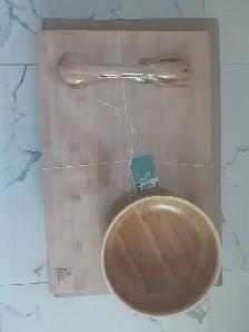BRAND NEW (Never used) Four piece Kitchen Green Bamboo set