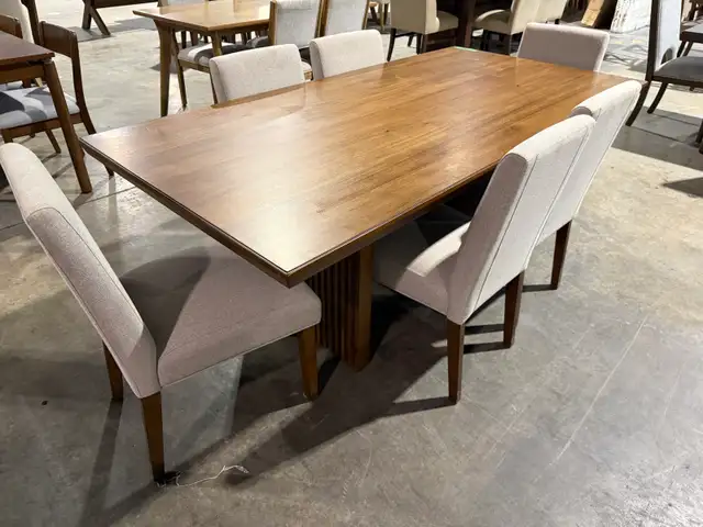 80" dining table with 6 chairs