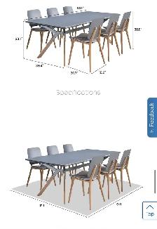 Outdoor patio dining table with 6 chairs - Photo 9