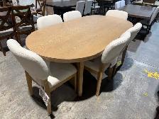82" oval dining table with 6 chairs