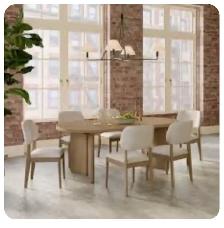 82" oval dining table with 6 chairs - Photo 5