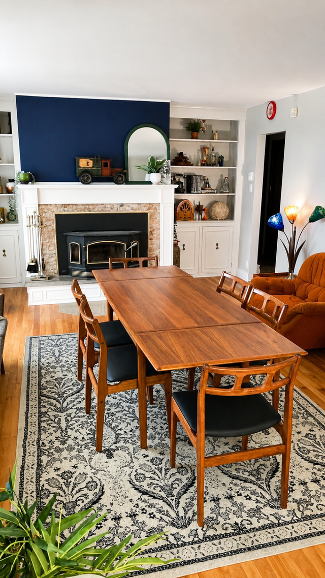 Mid century TEAK TECK. Salle à manger / GRANDE Table / Chaises
