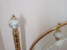 Queen size bed frame with iron rails - Photo 3