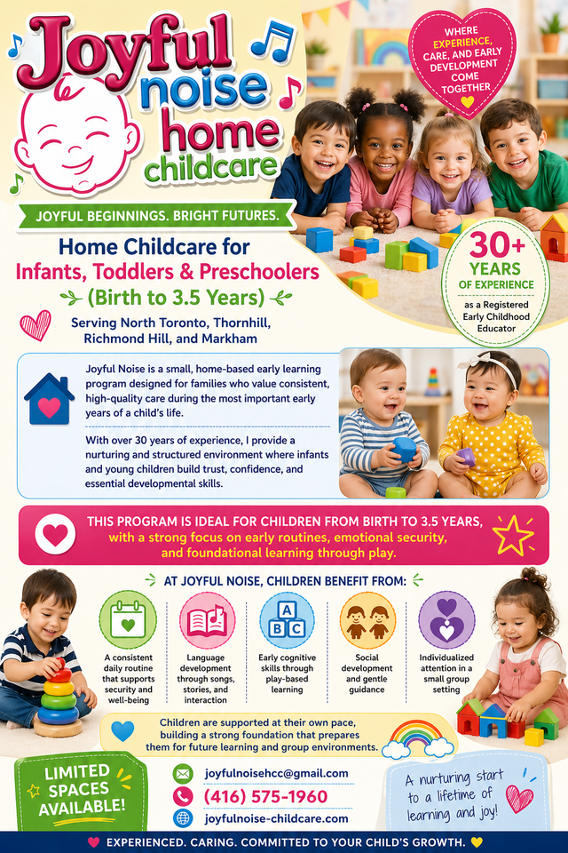 RECE Home Daycare | Children Accepted From Birth | Thornhill, Ma