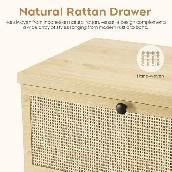Brand New 6-Drawer Dresser Chest Rattan Doors $249 - Photo 5