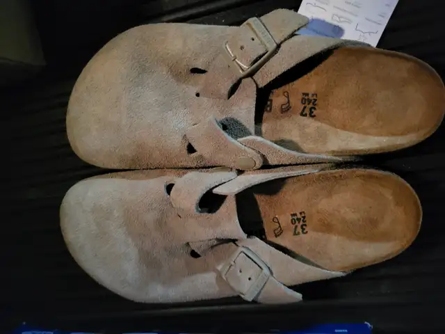 Birkenstock suede clogs (new)