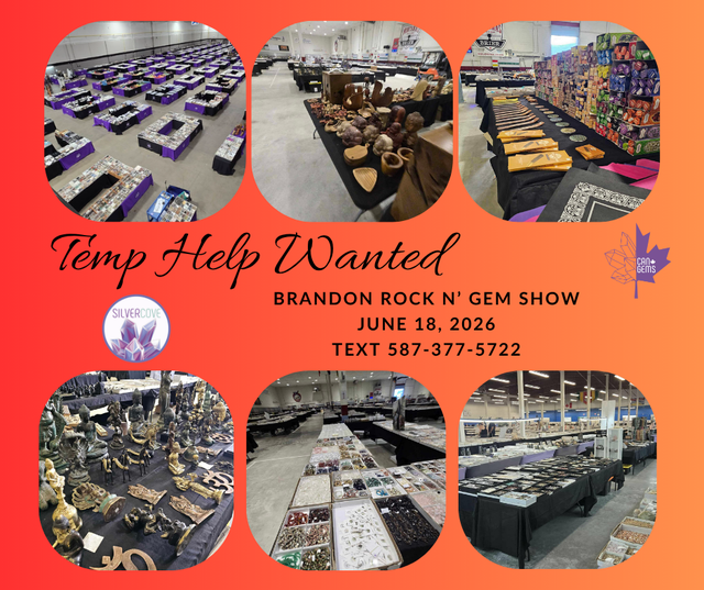 Temporary Event Staff Needed – Brandon Rock N' Gem Show ($18/hr)