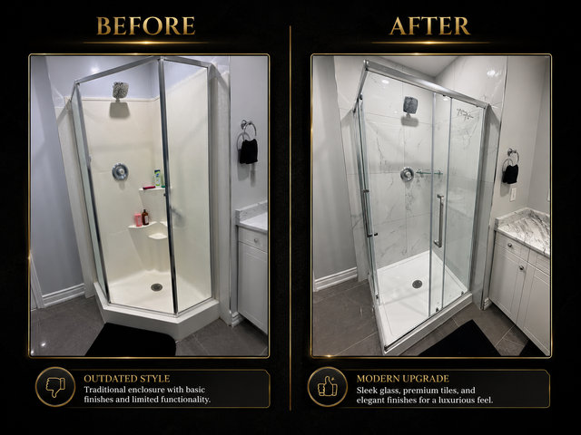 BATHROOM SHOWER-SHOWER BASE-SHOWER HEAD-UPGRADE-INSTALL