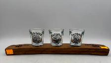 Jack Daniels Collectable 3-Glass Shot Glass Set with Board