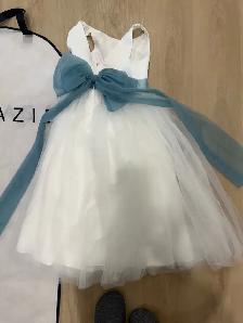 flower girl dress, sz 8, removable bow , Like new - Photo 4