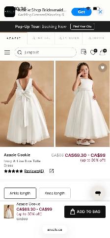 flower girl dress, sz 8, removable bow , Like new - Photo 5