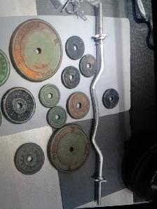 EZ CURL BAR (for 1 inch plates) $30 (bar only), or trade